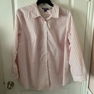 Romans plus size 26w red and white top